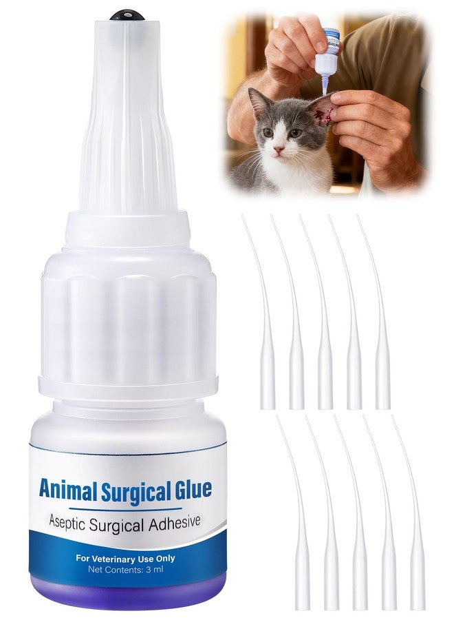 Mysora Veterinary Tissue Glue 3ml, Animal Skin Aseptic Surgical Adhesive, Fast Acting Waterproof Wound Closure for Pets, 10 Applicators for Precise Application, Pain Free & Stress Free - Image 1